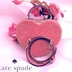 Kate spade Sherpa heart purse with crossbody strap
